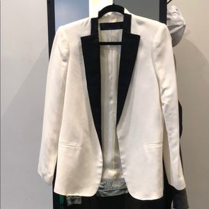 Zara white tuxedo blazer